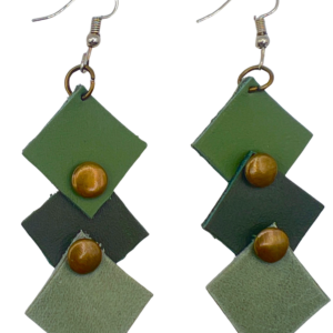 Cosmo Sage Green, Chicago Green & Texas Moss Diamond-Shaped Earrings