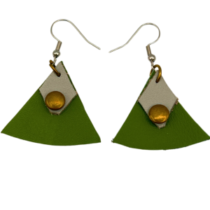Green & Grey Fan Earrings