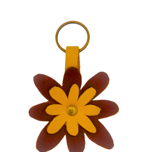 Leather Flower Keyring