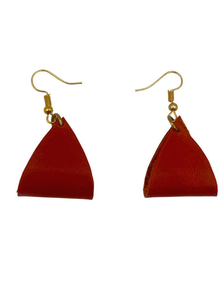 Eco Tan Fold Leather Earrings