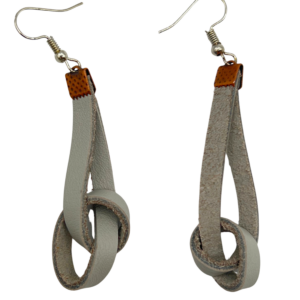 Grey Knot Loop Earrings