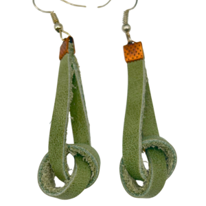 Light Green Knot Loop Earrings