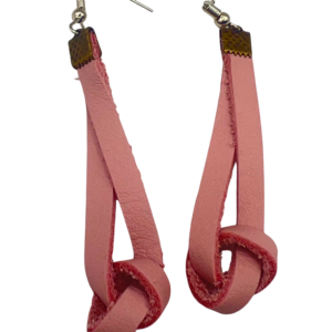 Pink Knot Loop Earrings