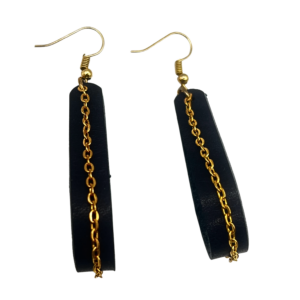 Navy blue Teardrop Chain Loop Earrings